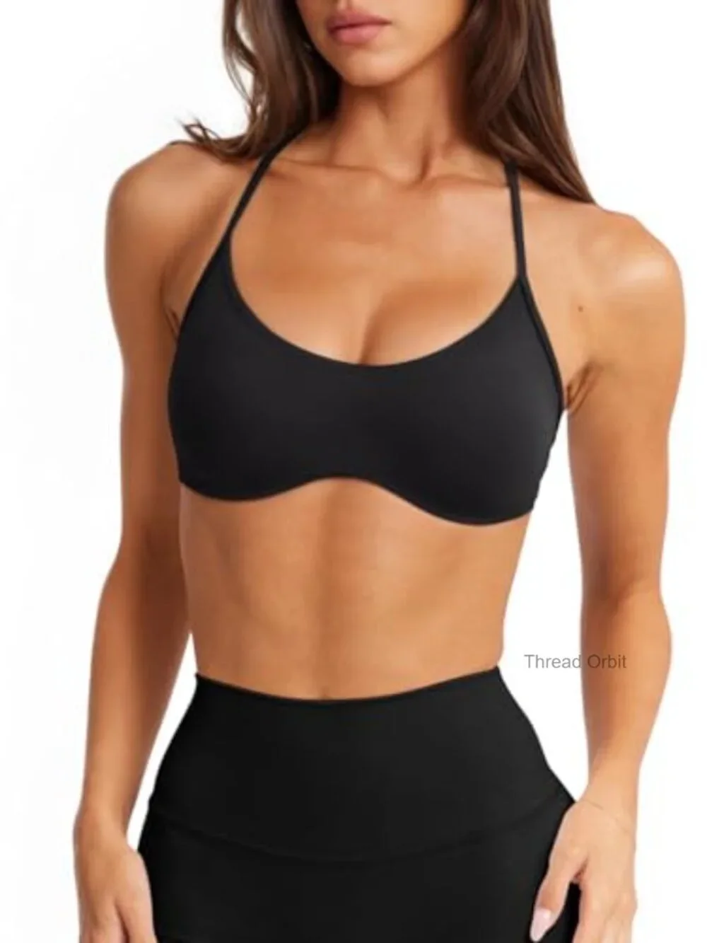 Women's Y Back Sports Bra Padded Racerback Spaghetti Strap Workout Yoga Gym